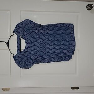 Blue patterned blouse